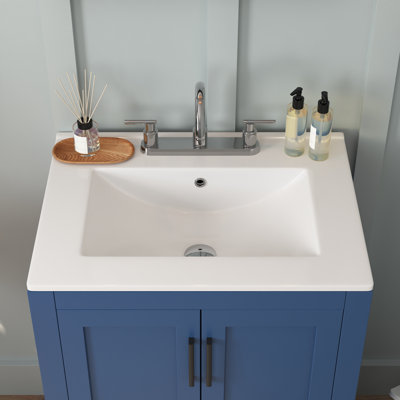 Lordear 24" Single Bathroom Vanity Top in White with Sink | Wayfair
